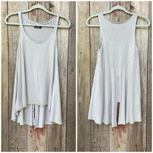 NWOT Lauren Moshi Light Gray Swing Trapeze Tunic Top Tank Size XS